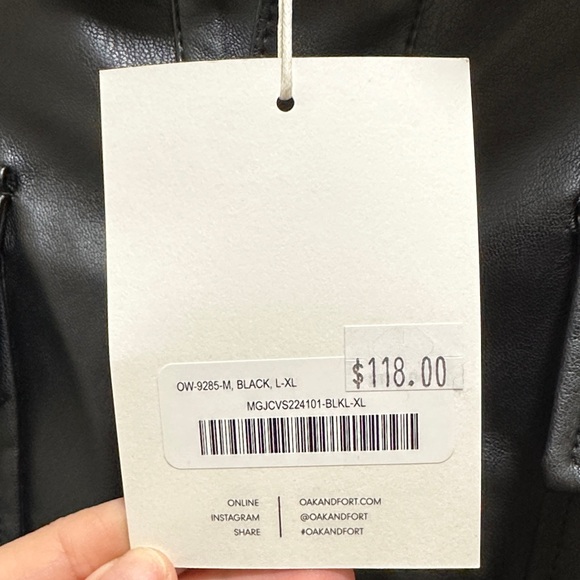 OAK + FORT Black Shirt Jacket - Picture 6 of 7